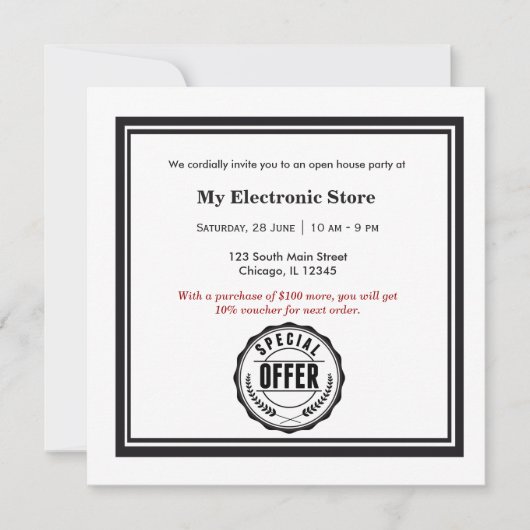 Sonderangebot Grand Opening Einladung (Vorderseite)