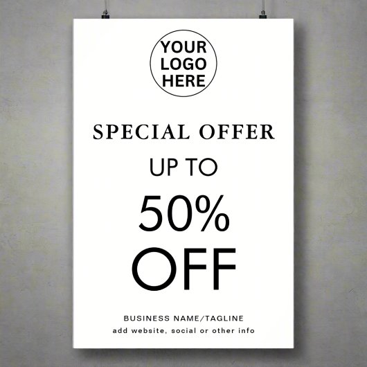 Sonderangebot Schwarz/Weiß-Endabnehmerrabatt Poster