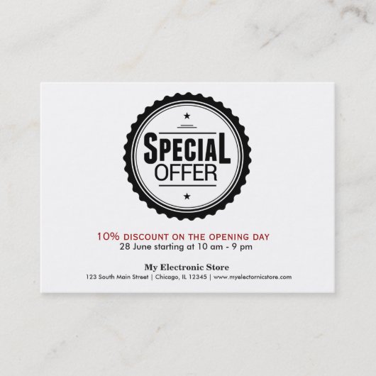 Sonderangebot Visitenkarte (Vorderseite)