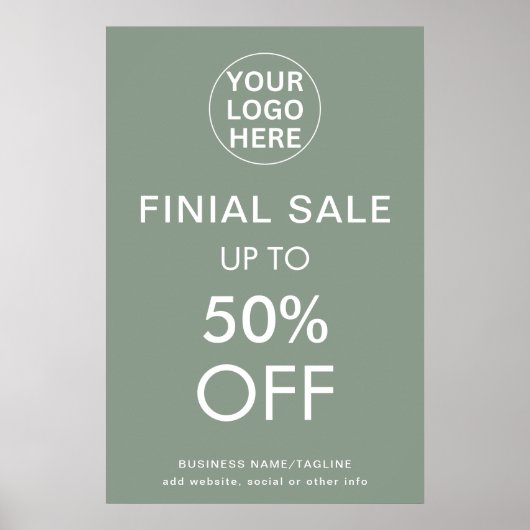 Sonderangebotsrabatt Endverkaufsgrün-Logo Poster (Vorne)