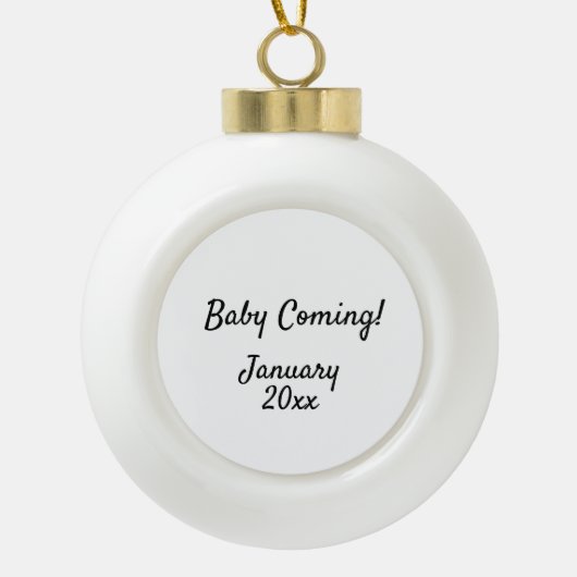 "Sonderankündigung" Keramik Kugel-Ornament (Vorderseite)