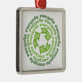 Sonderanstrich für gerecycelt Zeichen Silbernes Ornament (Rechts)