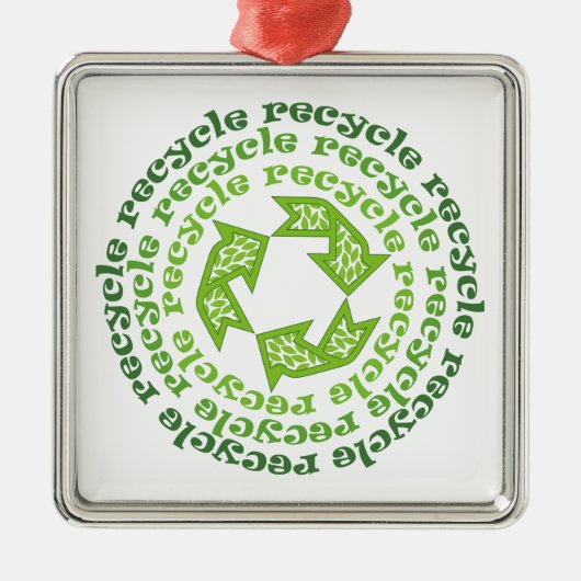 Sonderanstrich für gerecycelt Zeichen Silbernes Ornament (Vorne)