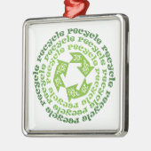 Sonderanstrich für gerecycelt Zeichen Silbernes Ornament (Links)
