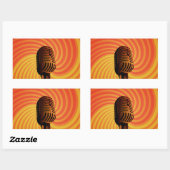 Sonderaufkleber für Retro-Mikrofon Rechteckiger Aufkleber (Blatt)