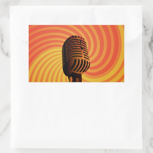 Sonderaufkleber für Retro-Mikrofon Rechteckiger Aufkleber (Tasche)