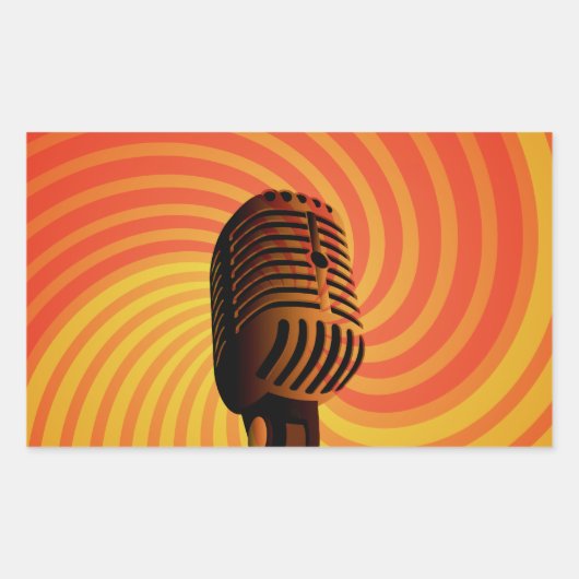 Sonderaufkleber für Retro-Mikrofon Rechteckiger Aufkleber (Vorderseite)