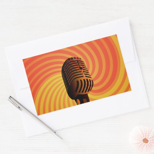 Sonderaufkleber für Retro-Mikrofon Rechteckiger Aufkleber (Umschlag)