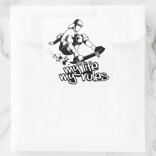Sonderaufkleber für Skateboarding Quadratischer Aufkleber (Tasche)