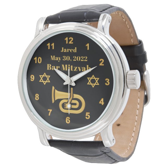 Sonderauftrag Bar Mitzvah Watch, Euphonium Theme Armbanduhr (Schrägansicht)