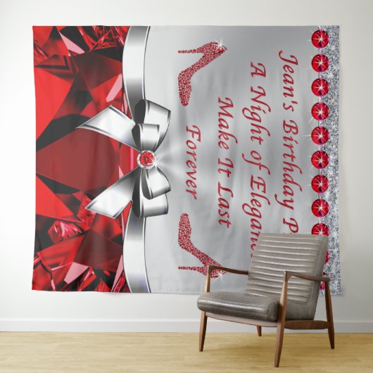 Sonderauftrag für Jean, Ruby Birthday Hintergrund Wandteppich (Beispiel (Horizontal))