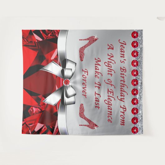 Sonderauftrag für Jean, Ruby Birthday Hintergrund Wandteppich (Vorderseite (Horizontal))