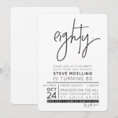 SONDERAUFTRAG Steve's 80. Geburtstagsfeier Einladung (Vorne/Hinten)