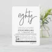 SONDERAUFTRAG Steve's 80. Geburtstagsfeier Einladung (Stehend Vorderseite)