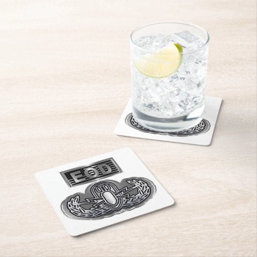 Sonderausführung "EOD Abzeichen and EOD Flag" Rechteckiger Pappuntersetzer (Vor Ort)