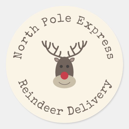 Sonderausgabe - Rudolph-Geschenkmarke für Nordpol Runder Aufkleber (Vorderseite)