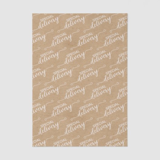 Sonderausgabe Word Art Imitate Rustic Brown Kraft Seidenpapier (Vorderseite)