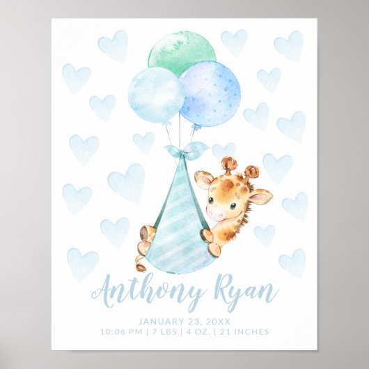 Sonderauslieferungsstorch Giraffe Babyplätze Poster (Vorne)