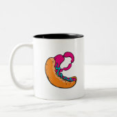 Sonderbare Dackel Zweifarbige Tasse (Links)