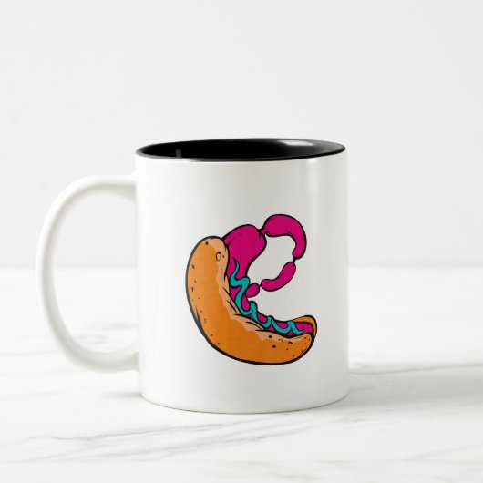 Sonderbare Dackel Zweifarbige Tasse (Links)