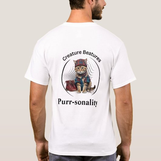sonderbare Katze in schottischem Tartan | Funny Sa T-Shirt (Rückseite)