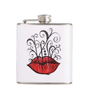 Sonderbare Lippentinte, die Tätowierungs-Art Flachmann