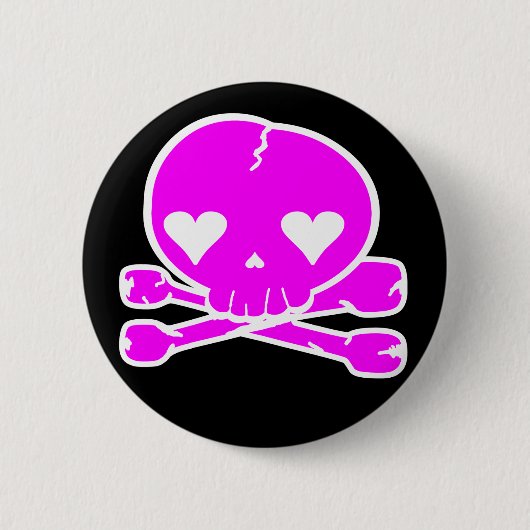 Sonderbare Schädel Goth Kawaii Art Button (Vorderseite)