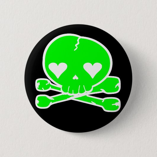 Sonderbare Schädel Goth Kawaii Art Button (Vorderseite)