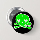 Sonderbare Schädel Goth Kawaii Art Button (Vorne & Hinten)