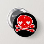 Sonderbare Schädel Goth Kawaii Art Button (Vorne & Hinten)