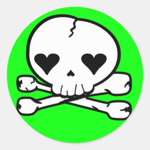 Sonderbare Schädel Goth Kawaii Art Runder Aufkleber