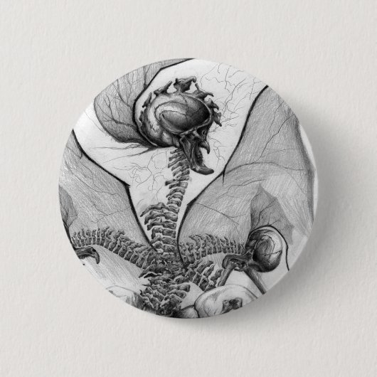 Sonderbarer Knochen-Skeleton Button (Vorderseite)