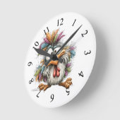 Sonderbarer Vogel Runde Wanduhr (Winkel)