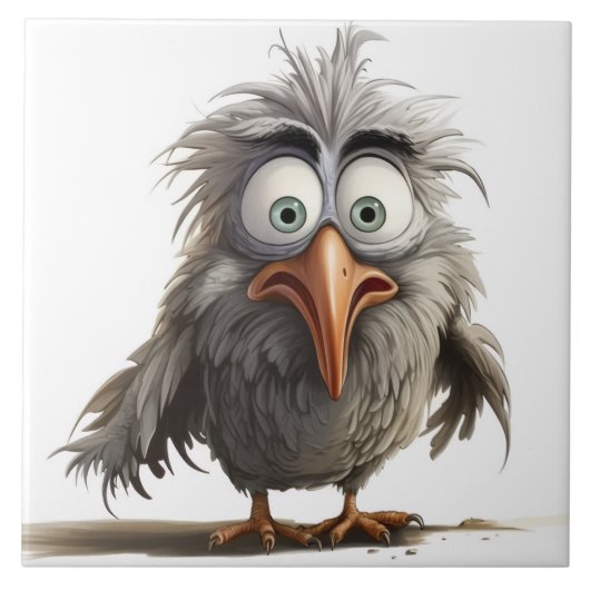 Sonderbarer Vogelhintergrund Fliese (Vorderseite)