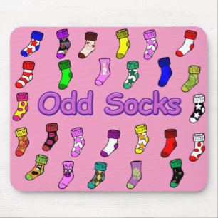 Sonderbares Socken Mousepad Rosa