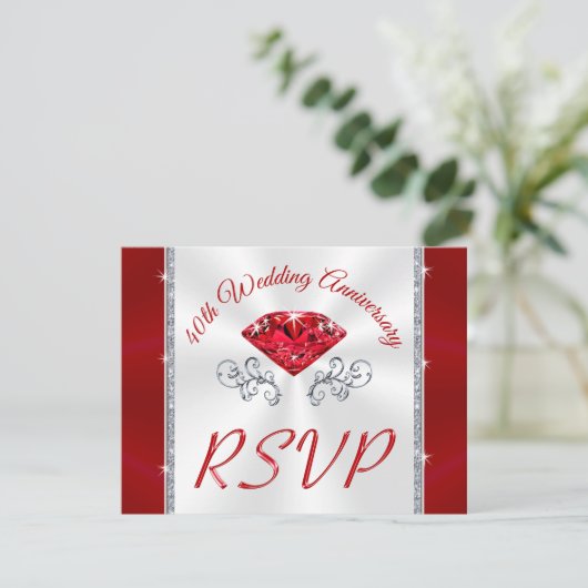 Sonderbestellruby, 40. RSVP-Karten, Alice Einladung (Stehend Vorderseite)