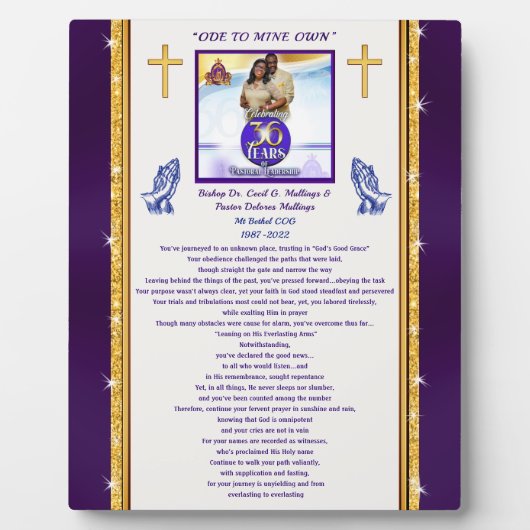 Sonderbestellung, Christlich Plaque mit Karens Ged Fotoplatte (Vorderseite)