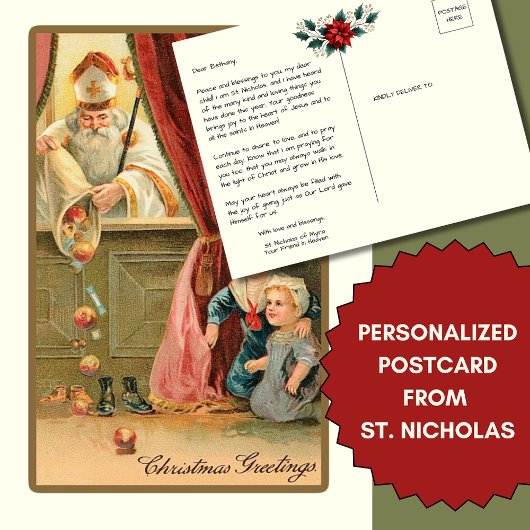 Sonderbotschaft an Child St. Nicholas von Myra Postkarte