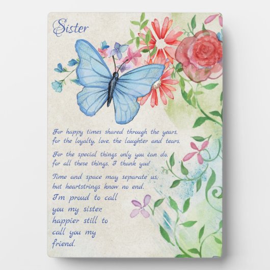 Sonderbotschafterin, Freundschaftsgedicht Fotoplatte (Vorderseite)