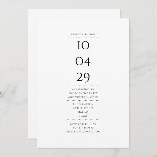 Sonderdatum Moderne einfache Einsatzpartei Einladung (Vorne/Hinten)