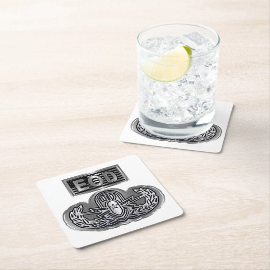 Sonderdesign "Senior EOD Abzeichen and US Flag" Rechteckiger Pappuntersetzer (Vor Ort)