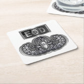 Sonderdesign "Senior EOD Abzeichen and US Flag" Rechteckiger Pappuntersetzer (angewinkelt)