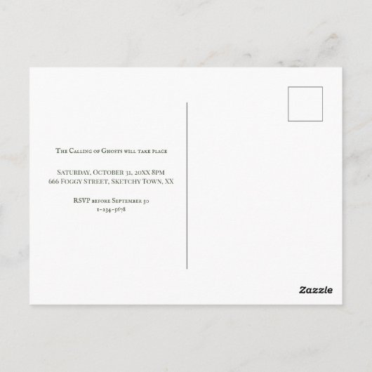 Sondereinladung Halloween Postkarte (Rückseite)