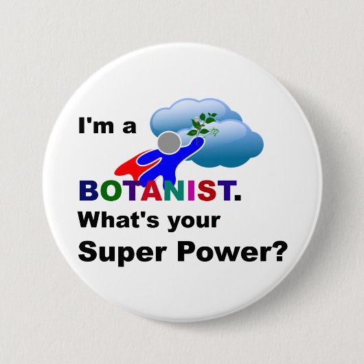 Sonderentwurf Botanist Superhero Button (Vorderseite)