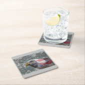 Sonderentwurf "Kampf Veteran mit Adler & US Fla Rechteckiger Pappuntersetzer (Vor Ort)