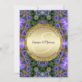 Sonderereignismenü "lila grüne Geometrie" Einladung (Rückseite)