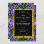 Sonderereignismenü "lila grüne Geometrie" Einladung (Vorne/Hinten)