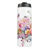 Sonderfallgestaltung mit Blume und Kürbis Thermosbecher (Vorderseite)
