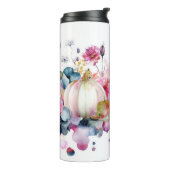 Sonderfallgestaltung mit Blume und Kürbis Thermosbecher (Nach links gedreht)