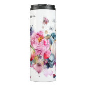 Sonderfallgestaltung mit Blume und Kürbis Thermosbecher (Rückseite)
